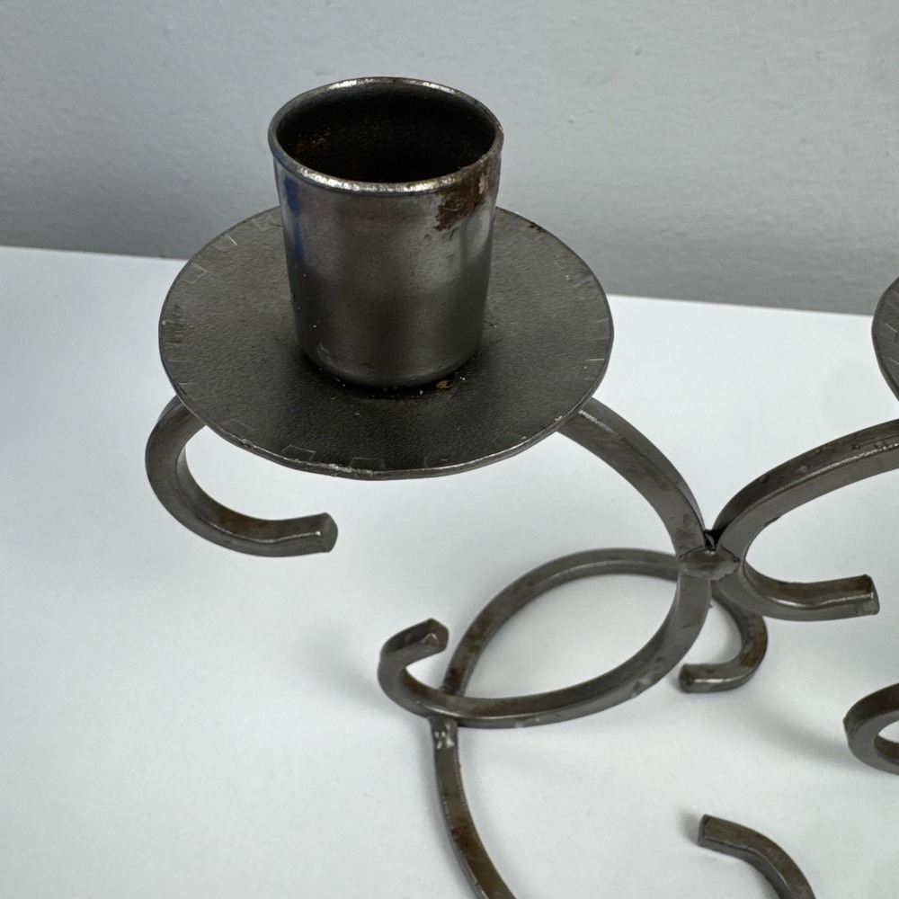 Vtg 80s Dalagruppen Sweden Wrought Iron 4 Taper Candle Holder Scandinavian - Picture 3 of 16